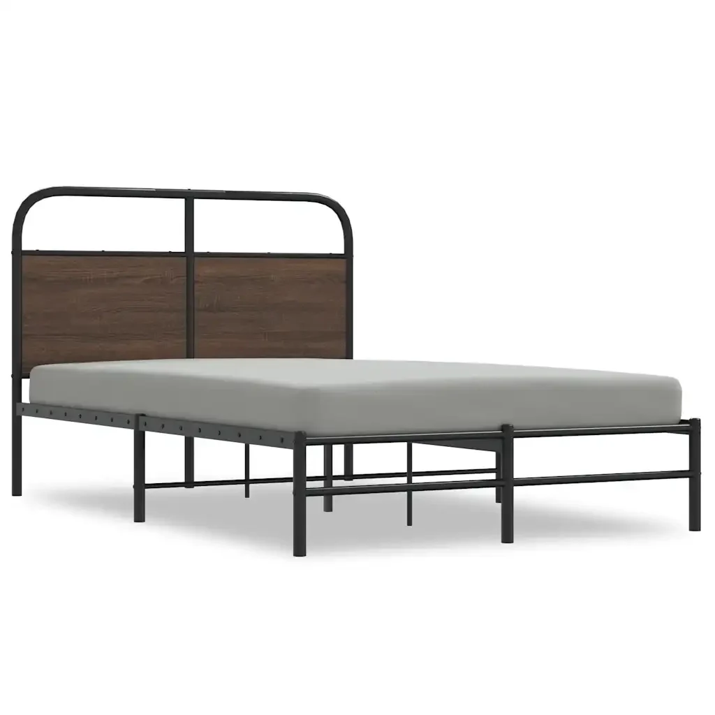 Letto matrimoniale | Letto per adulti | Giroletto senza Materasso Rovere Marrone 120x190 cm Truciolato