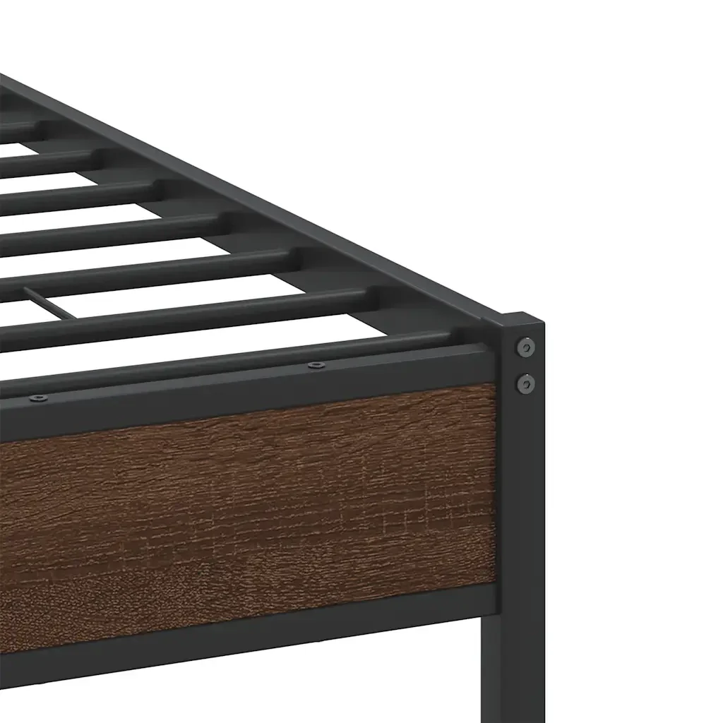Letto matrimoniale | Letto per adulti | Giroletto senza Materasso Rovere Marrone 120x190 cm Truciolato - Image 10