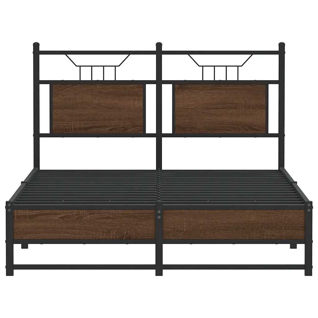 Letto matrimoniale | Letto per adulti | Giroletto senza Materasso Rovere Marrone 120x190 cm Truciolato - Image 6