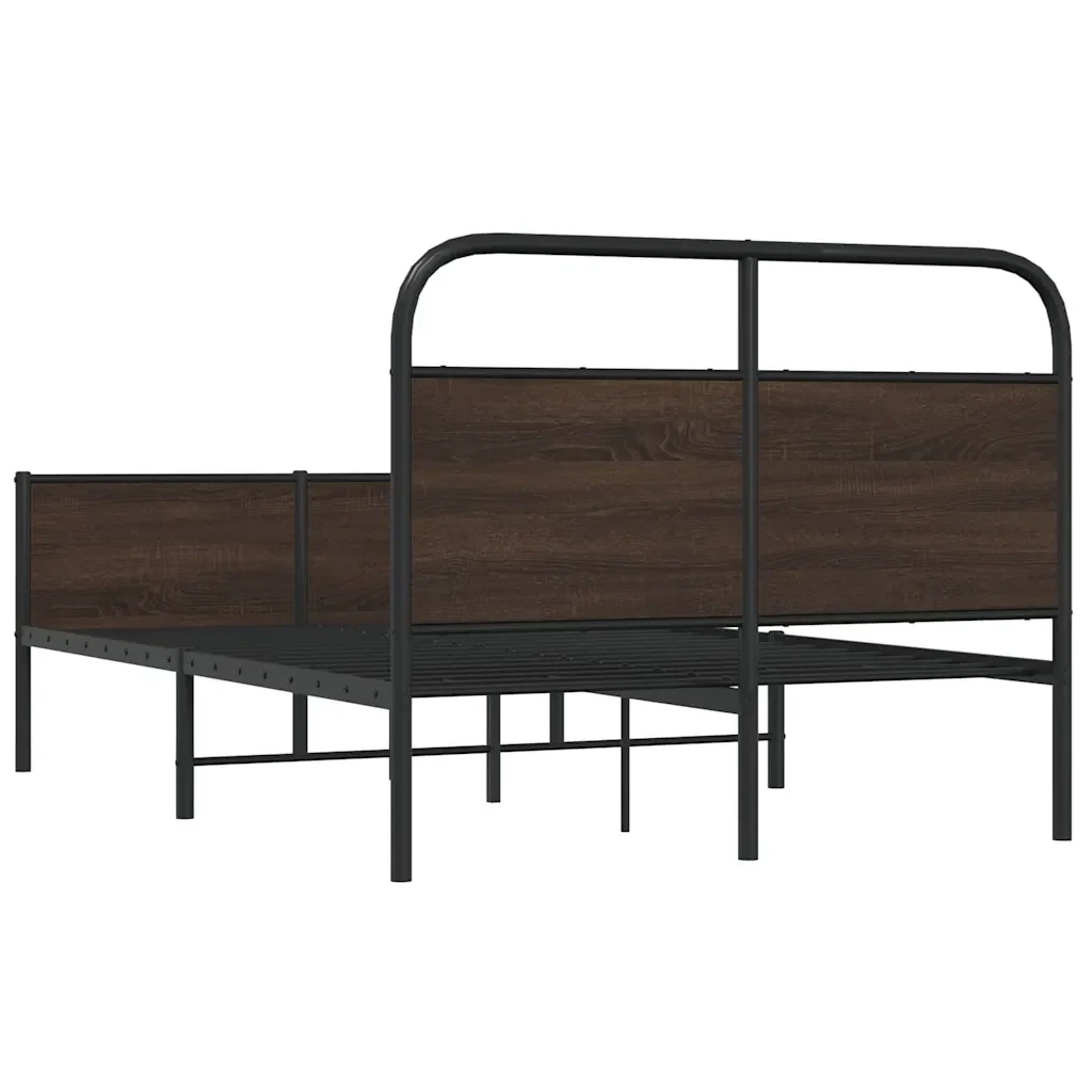 Letto matrimoniale | Letto per adulti | Giroletto senza Materasso Rovere Marrone 120x200 cm Truciolato - Image 7