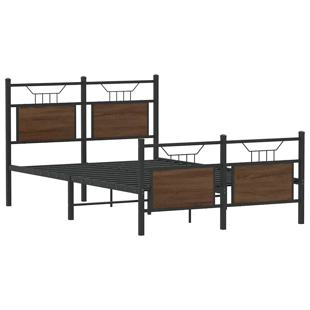 Letto matrimoniale | Letto per adulti | Giroletto senza Materasso Rovere Marrone 120x200 cm Truciolato - Image 4