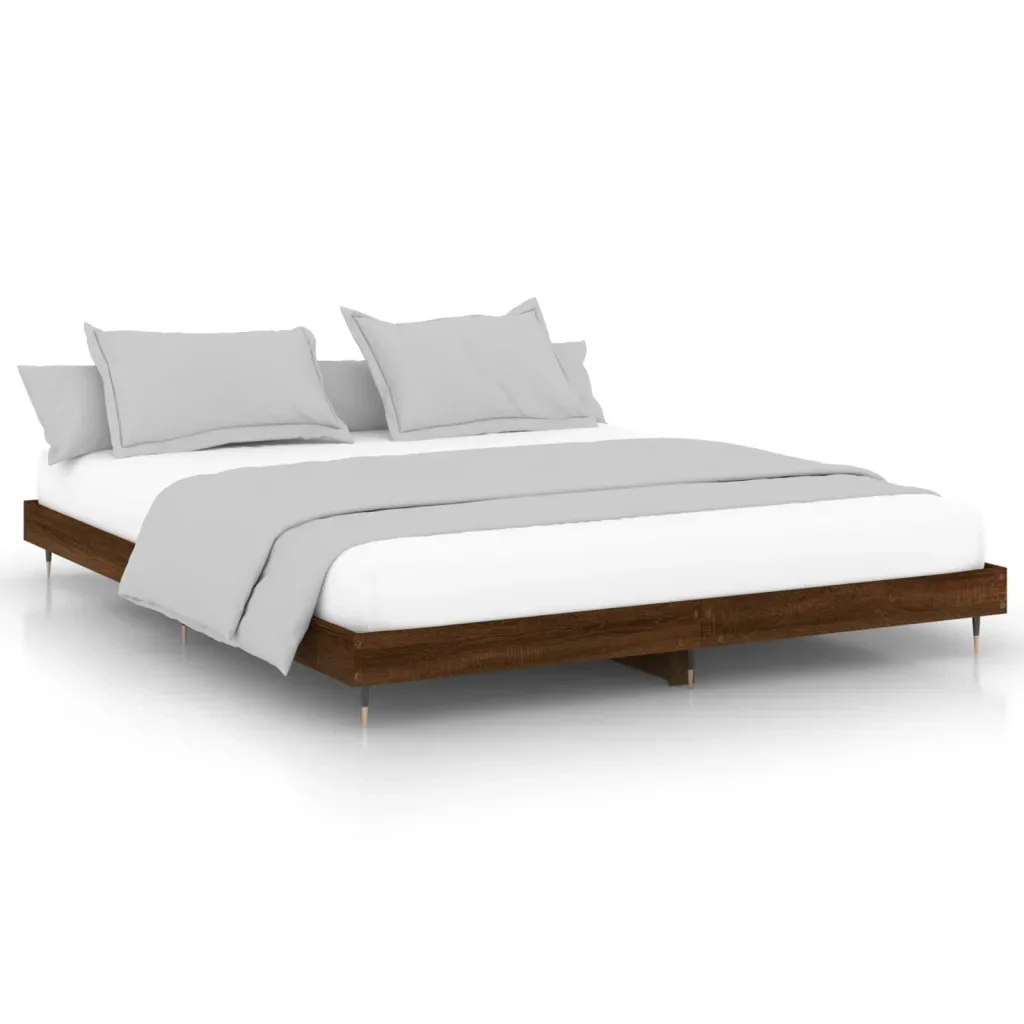 Letto matrimoniale | Letto per adulti | Giroletto senza Materasso Rovere Marrone 120x200 cm Truciolato