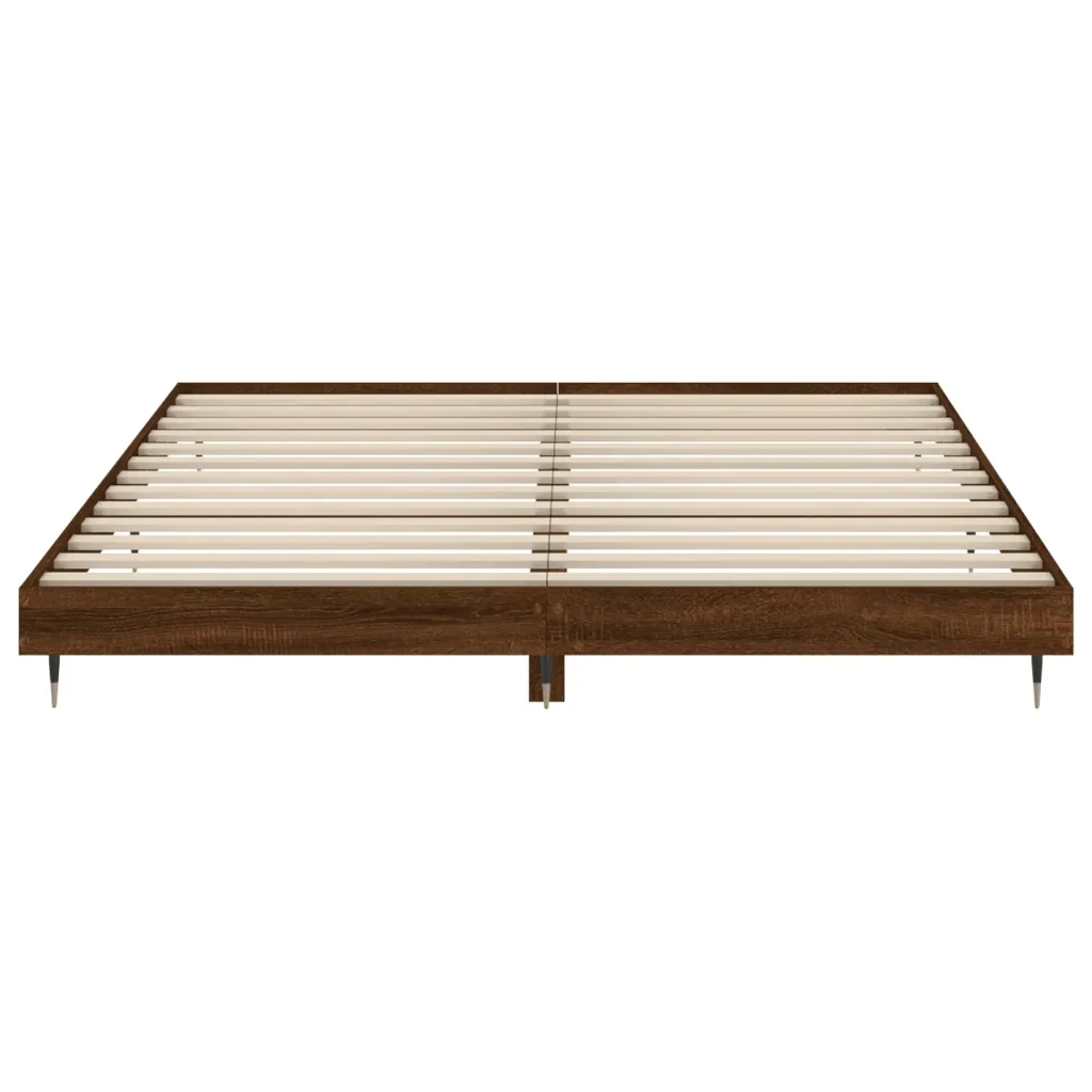 Letto matrimoniale | Letto per adulti | Giroletto senza Materasso Rovere Marrone 120x200 cm Truciolato - Image 6
