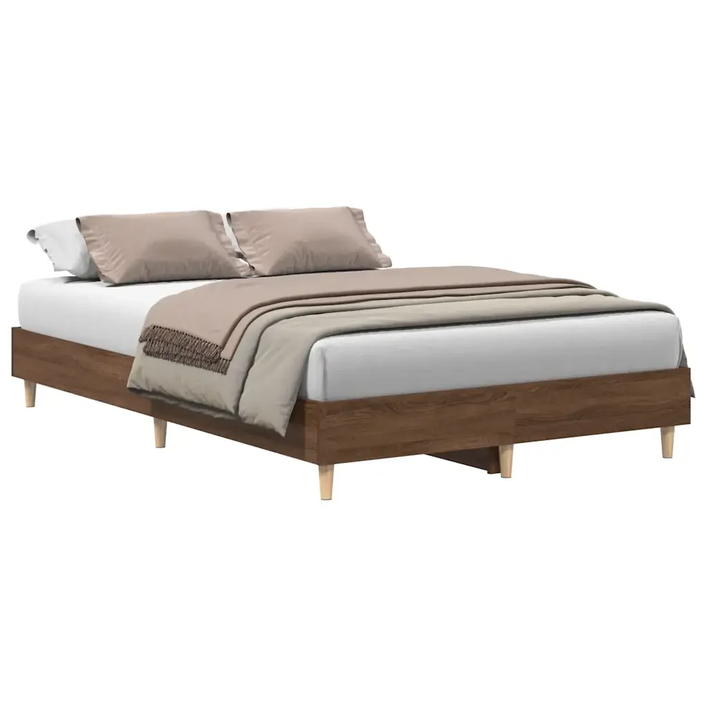 Letto matrimoniale | Letto per adulti | Giroletto senza Materasso Rovere Marrone 120x200 cm Truciolato
