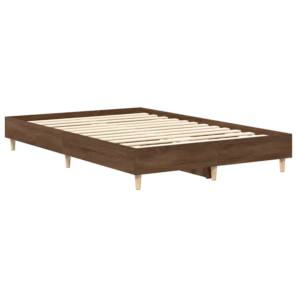 Letto matrimoniale | Letto per adulti | Giroletto senza Materasso Rovere Marrone 120x200 cm Truciolato - Image 7