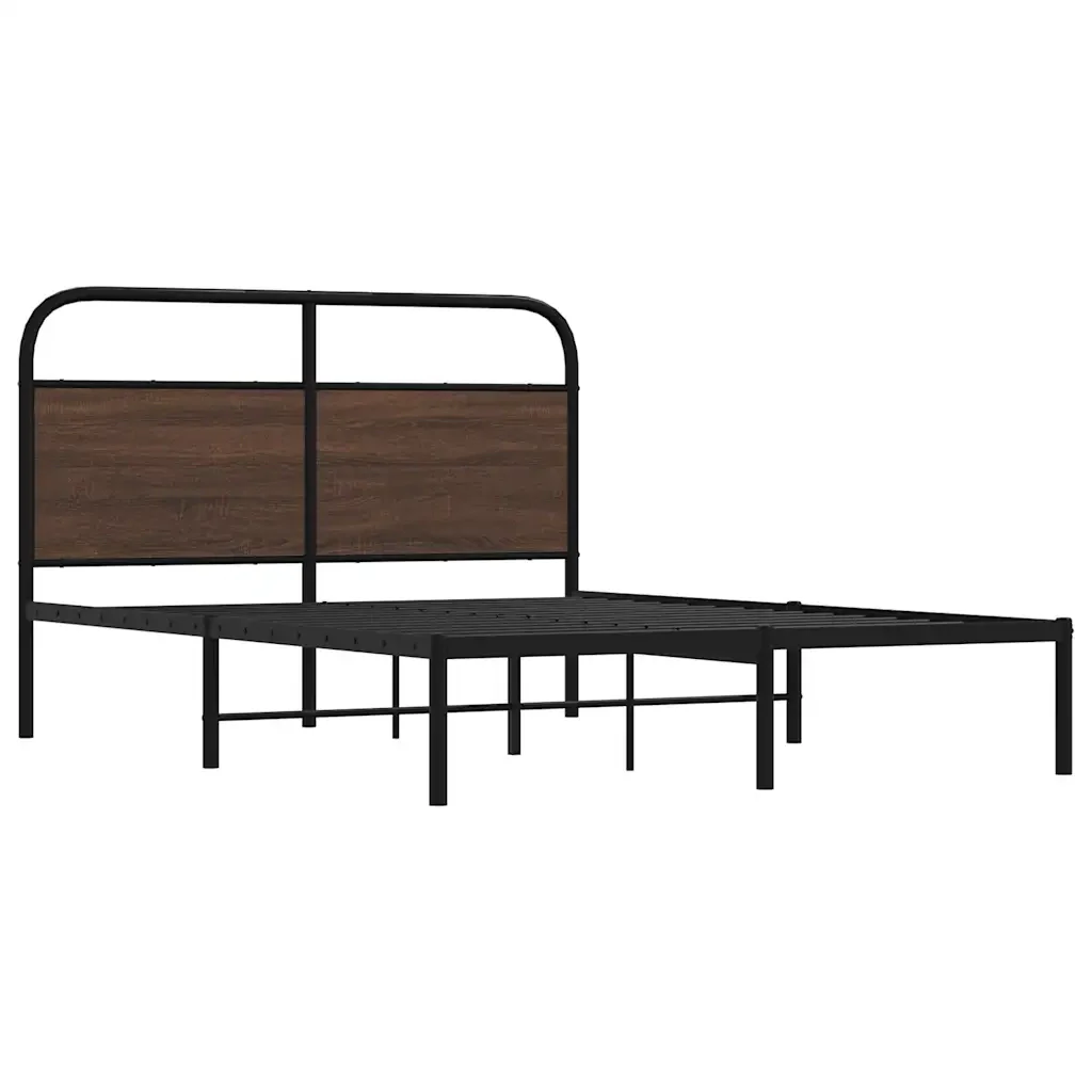 Letto matrimoniale | Letto per adulti | Giroletto senza Materasso Rovere Marrone 120x200 cm Truciolato - Image 3