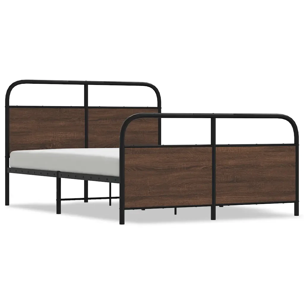 Letto matrimoniale | Letto per adulti | Giroletto senza Materasso Rovere Marrone 120x200 cm Truciolato