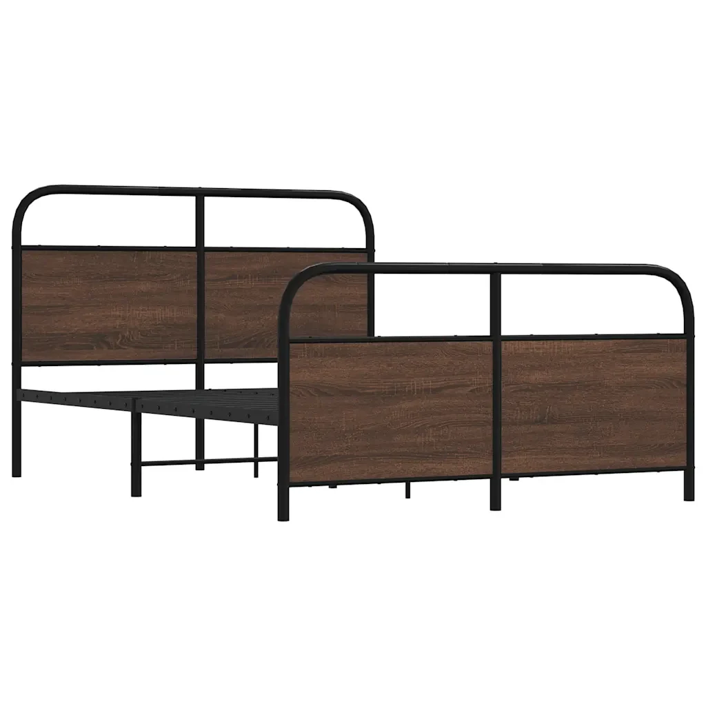 Letto matrimoniale | Letto per adulti | Giroletto senza Materasso Rovere Marrone 120x200 cm Truciolato - Image 4
