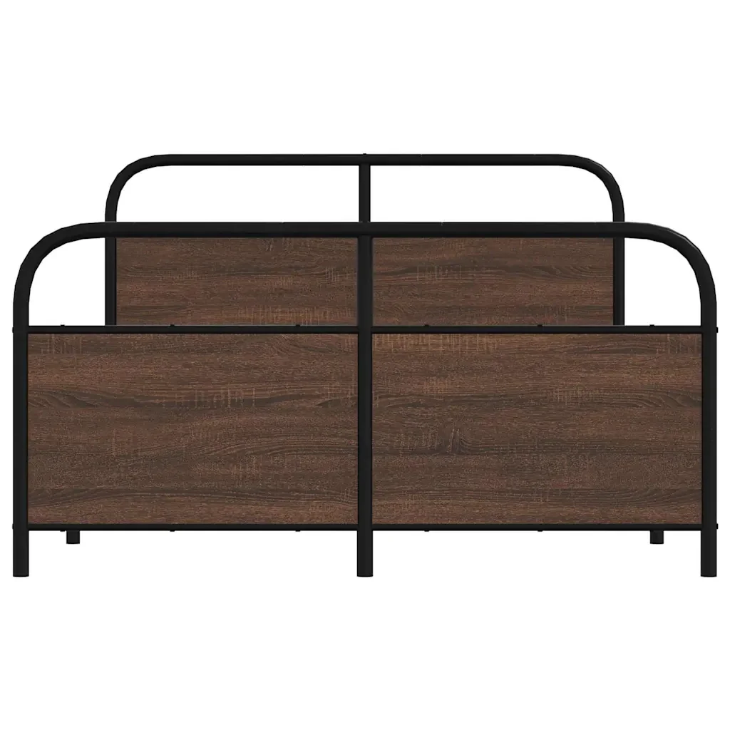 Letto matrimoniale | Letto per adulti | Giroletto senza Materasso Rovere Marrone 120x200 cm Truciolato - Image 5