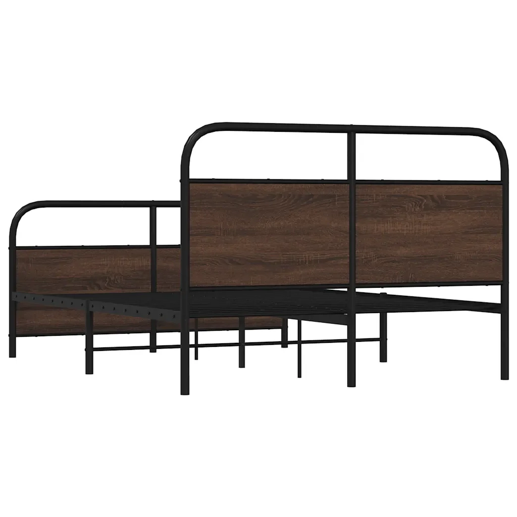 Letto matrimoniale | Letto per adulti | Giroletto senza Materasso Rovere Marrone 120x200 cm Truciolato - Image 7