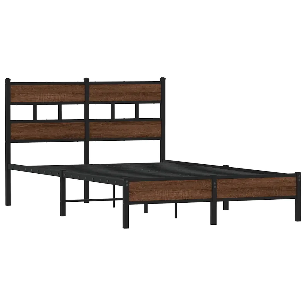 Letto matrimoniale | Letto per adulti | Giroletto senza Materasso Rovere Marrone 120x200 cm Truciolato - Image 3