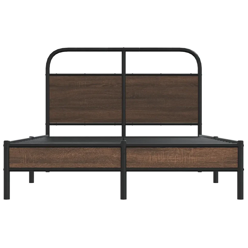 Letto matrimoniale | Letto per adulti | Giroletto senza Materasso Rovere Marrone 120x200 cm Truciolato - Image 5