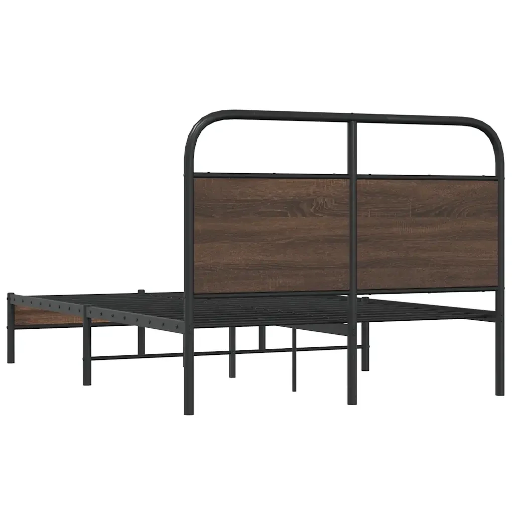 Letto matrimoniale | Letto per adulti | Giroletto senza Materasso Rovere Marrone 120x200 cm Truciolato - Image 7