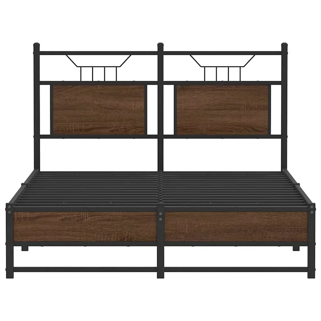 Letto matrimoniale | Letto per adulti | Giroletto senza Materasso Rovere Marrone 120x200 cm Truciolato - Image 6