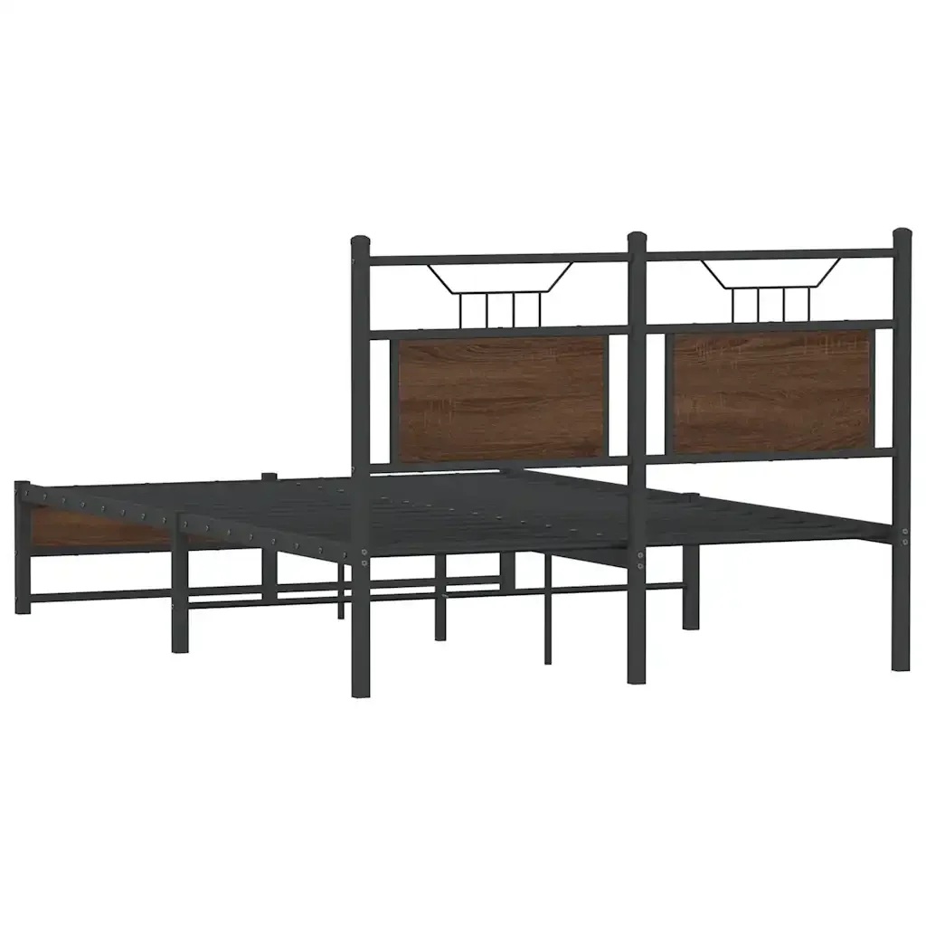 Letto matrimoniale | Letto per adulti | Giroletto senza Materasso Rovere Marrone 120x200 cm Truciolato - Image 8