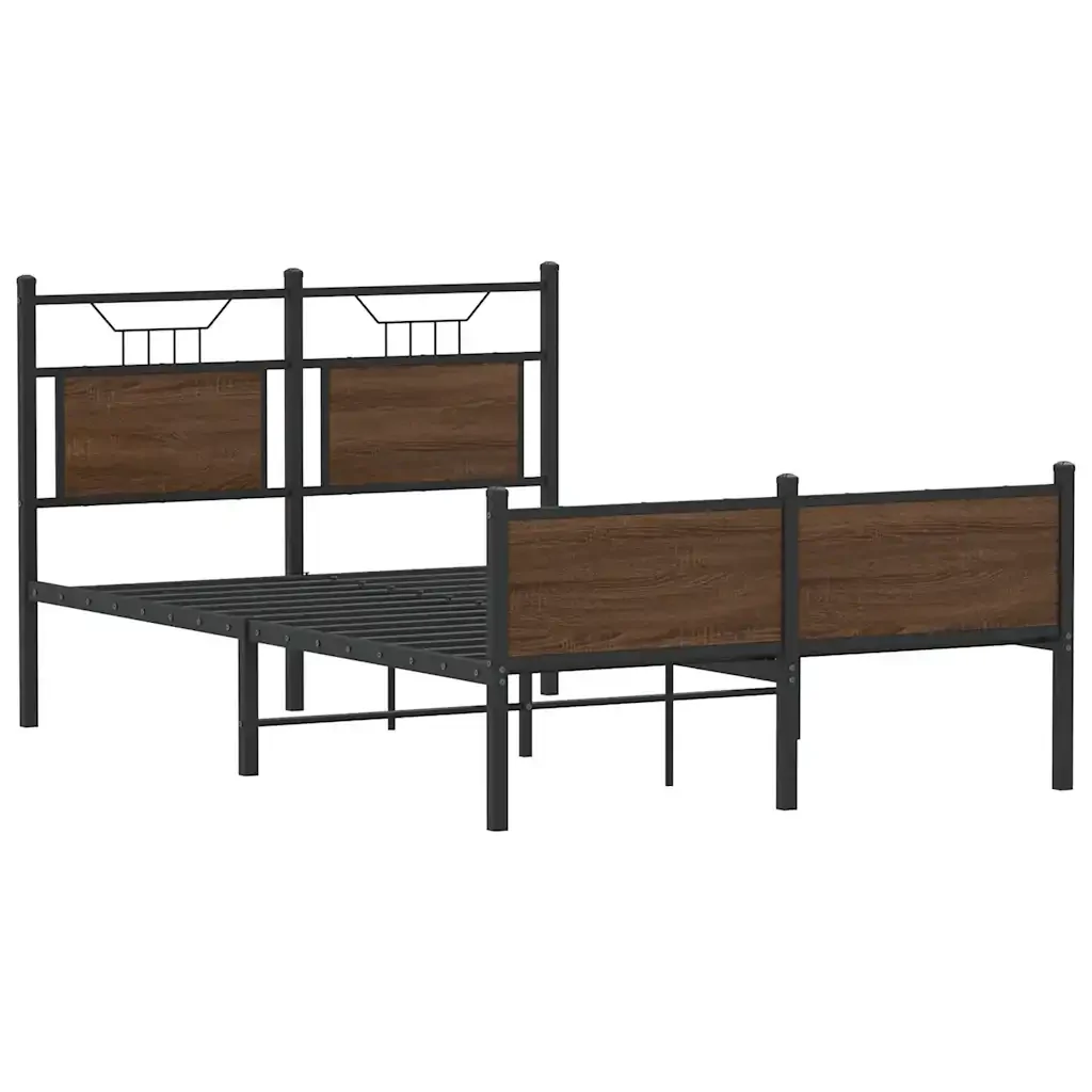 Letto matrimoniale | Letto per adulti | Giroletto senza Materasso Rovere Marrone 120x200 cm Truciolato - Image 3
