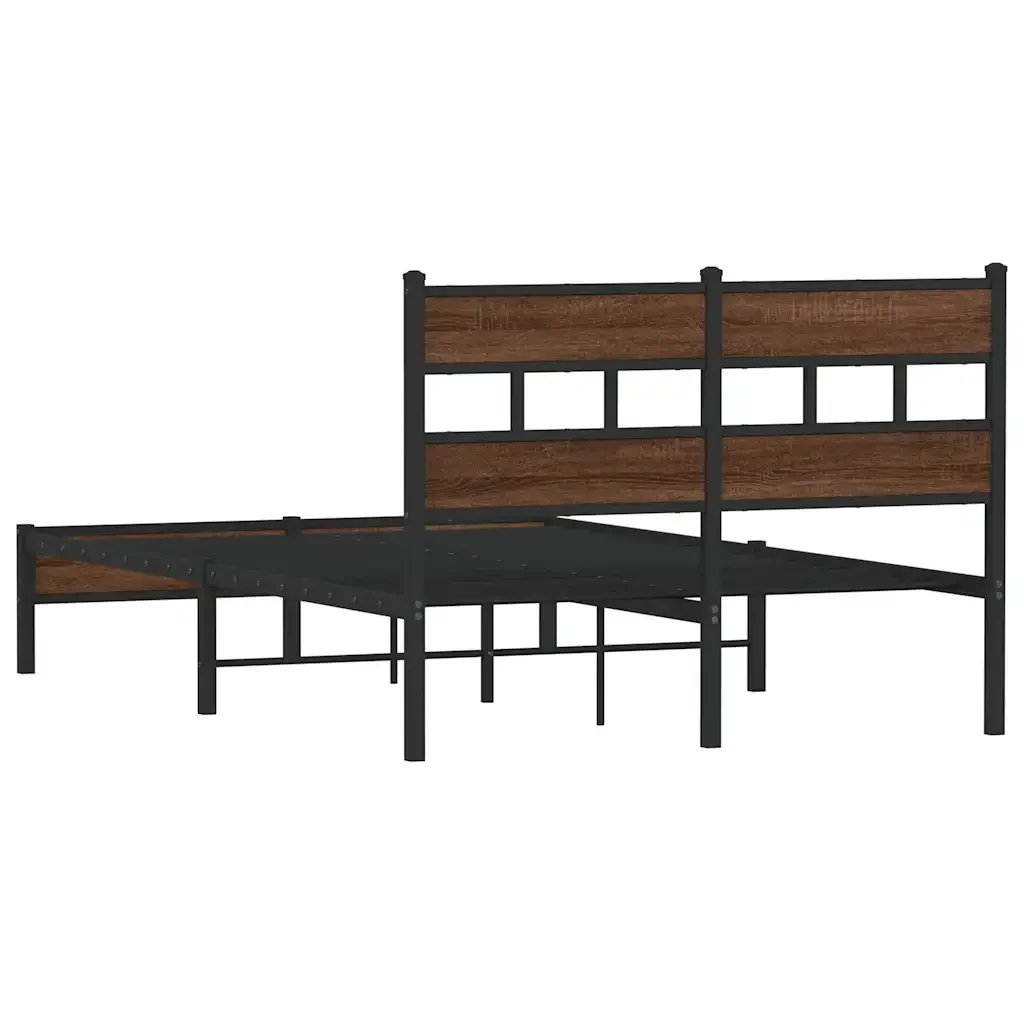Letto matrimoniale | Letto per adulti | Giroletto senza Materasso Rovere Marrone 120x200 cm Truciolato - Image 6
