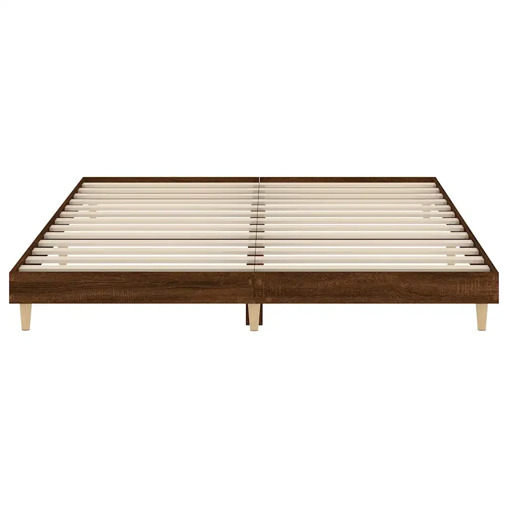 Letto matrimoniale | Letto per adulti | Giroletto senza Materasso Rovere Marrone 120x200 cm Truciolato - Image 6