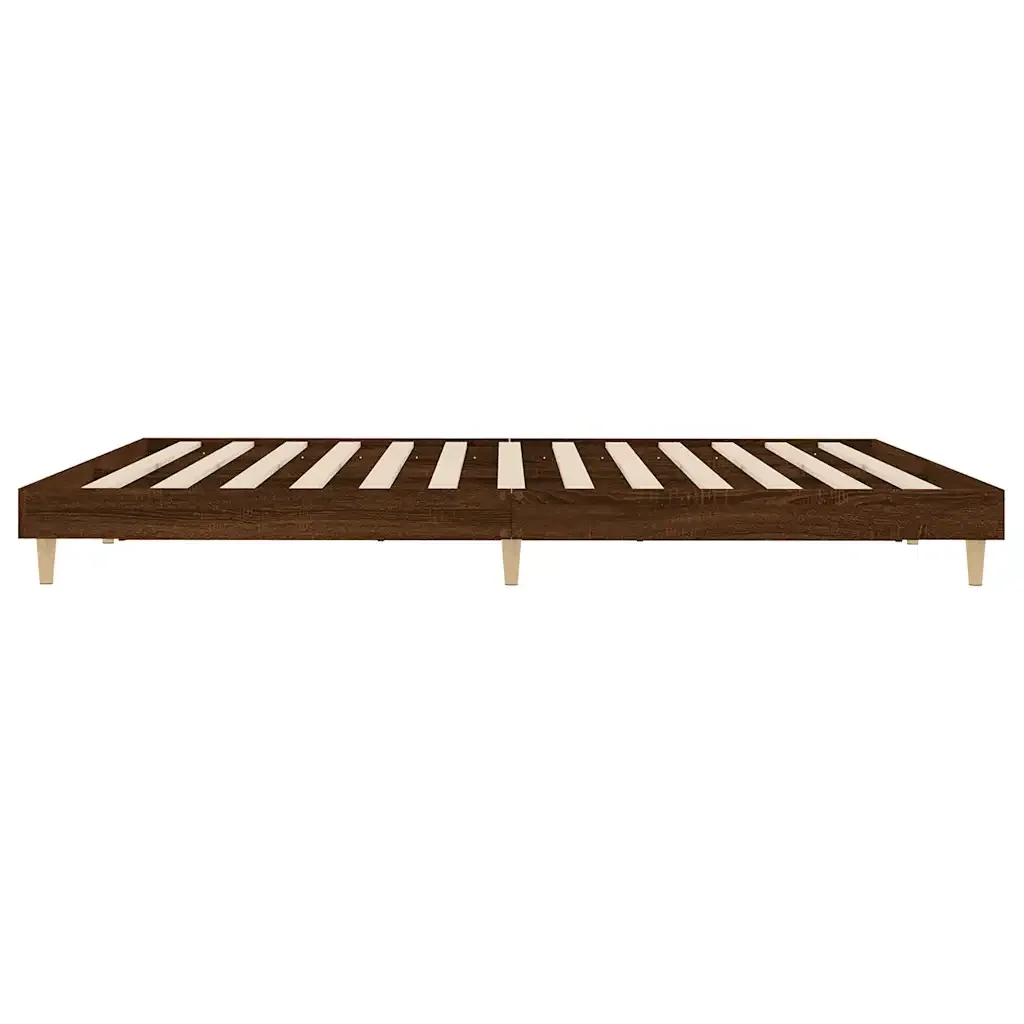 Letto matrimoniale | Letto per adulti | Giroletto senza Materasso Rovere Marrone 120x200 cm Truciolato - Image 7