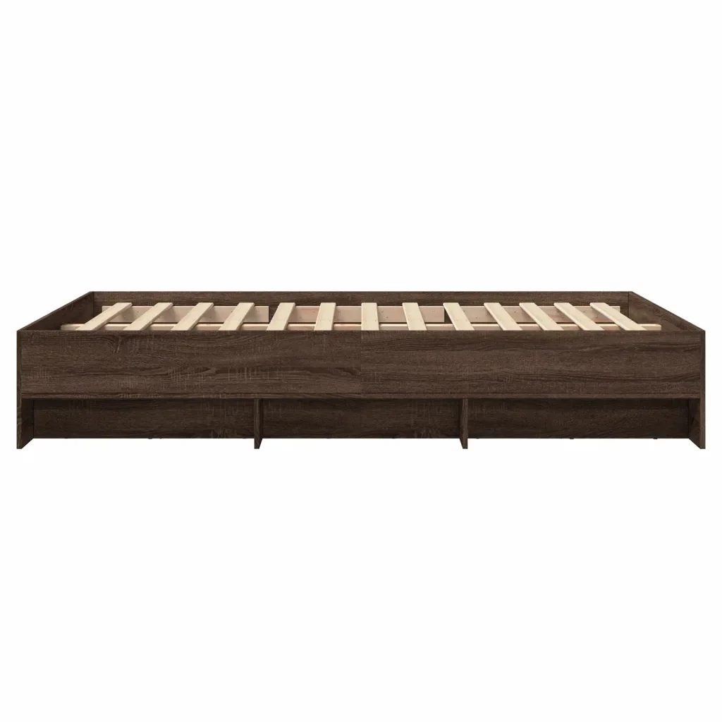 Letto matrimoniale | Letto per adulti | Giroletto senza Materasso Rovere Marrone 120x200 cm Truciolato - Image 6