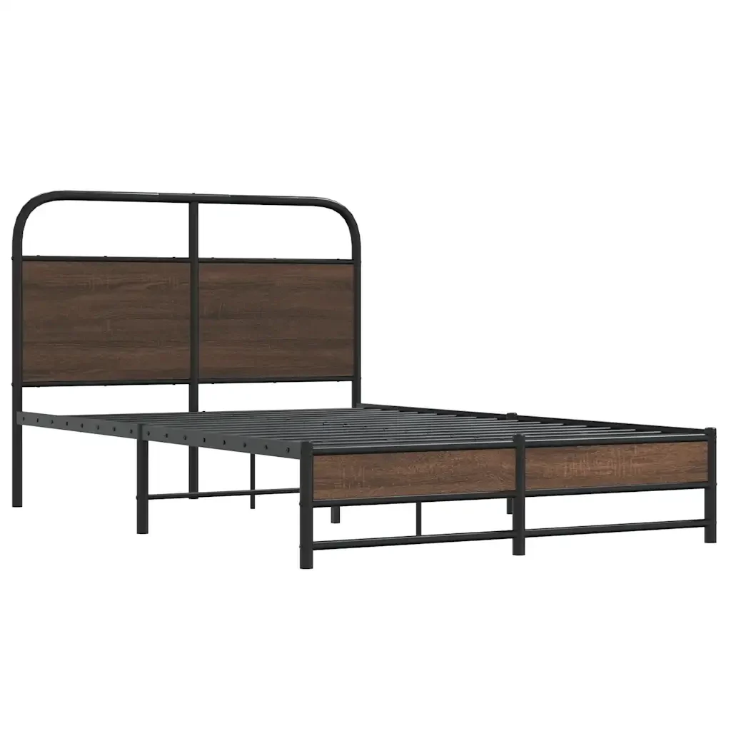 Letto matrimoniale | Letto per adulti | Giroletto senza Materasso Rovere Marrone 120x200 cm Truciolato - Image 3