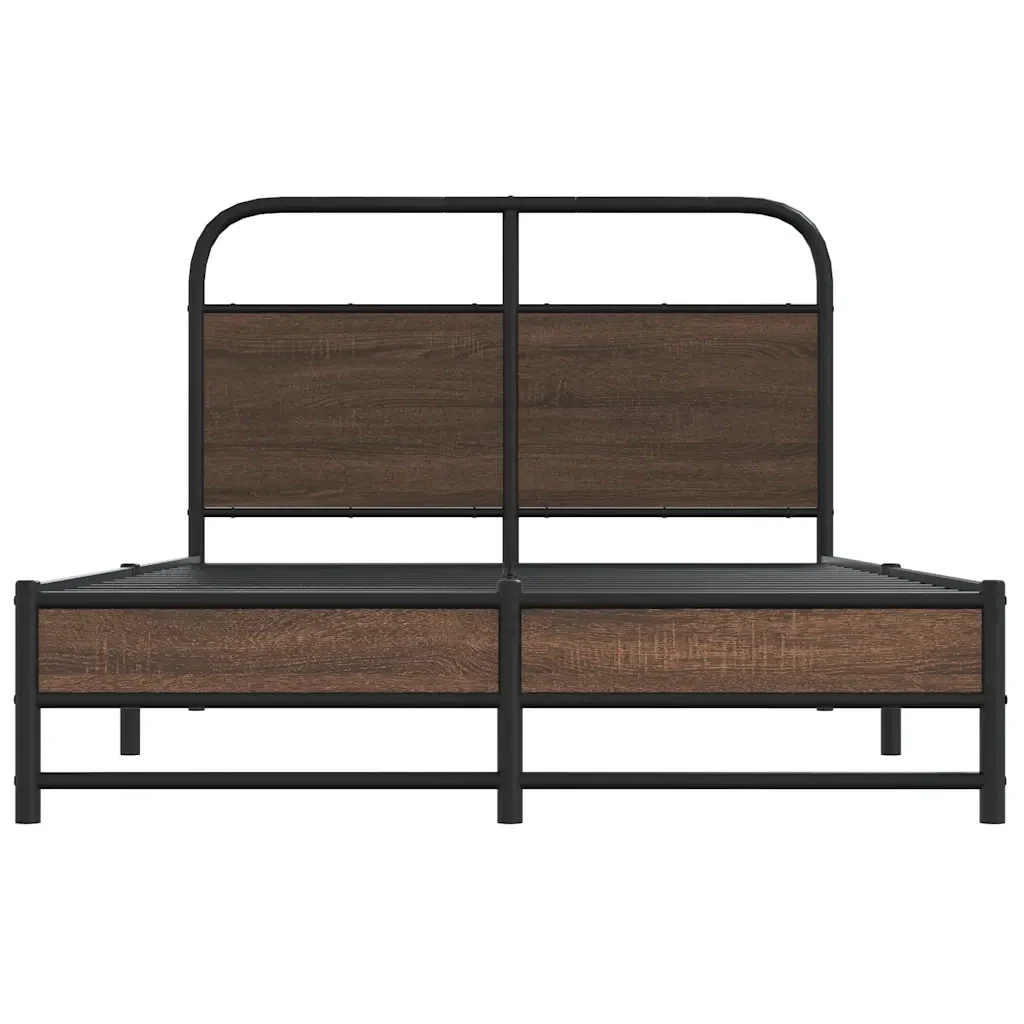 Letto matrimoniale | Letto per adulti | Giroletto senza Materasso Rovere Marrone 120x200 cm Truciolato - Image 5