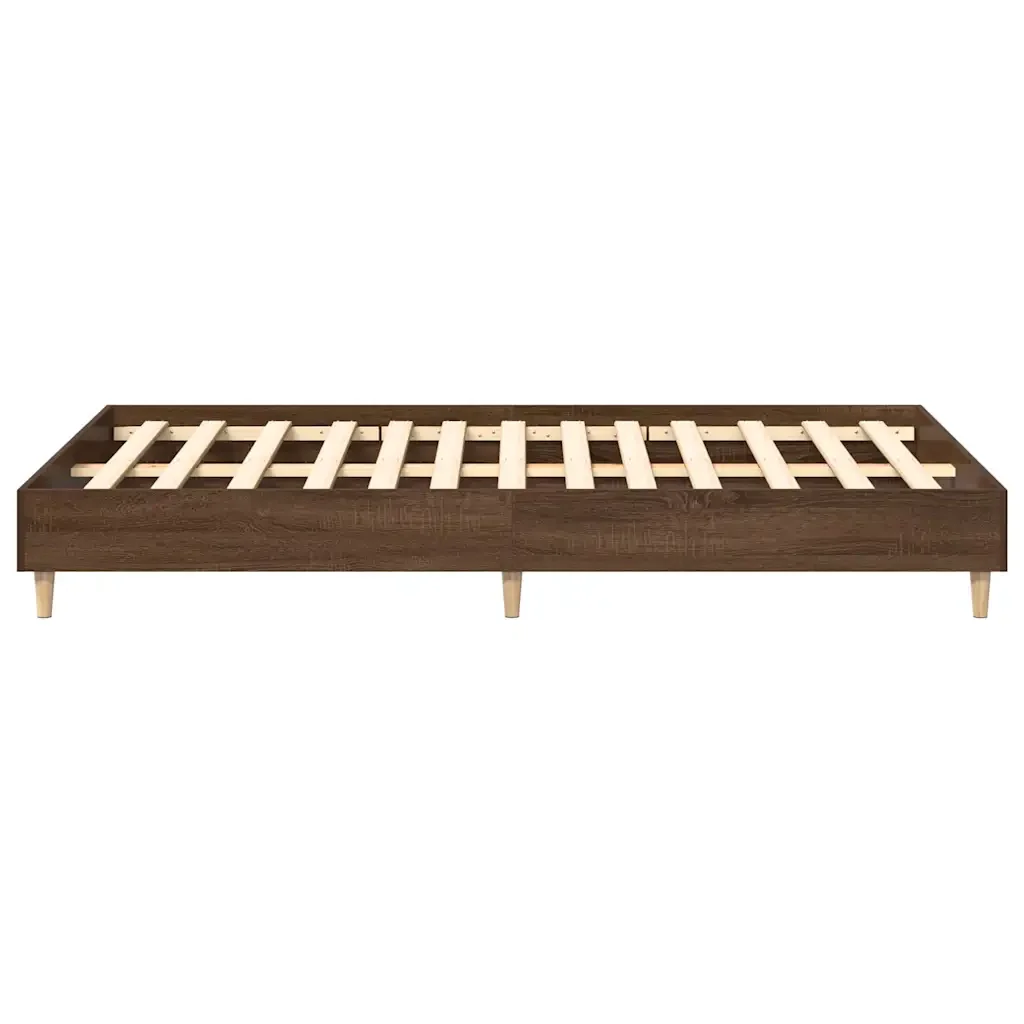 Letto matrimoniale | Letto per adulti | Giroletto senza Materasso Rovere Marrone 135x190 cm Truciolato - Image 6
