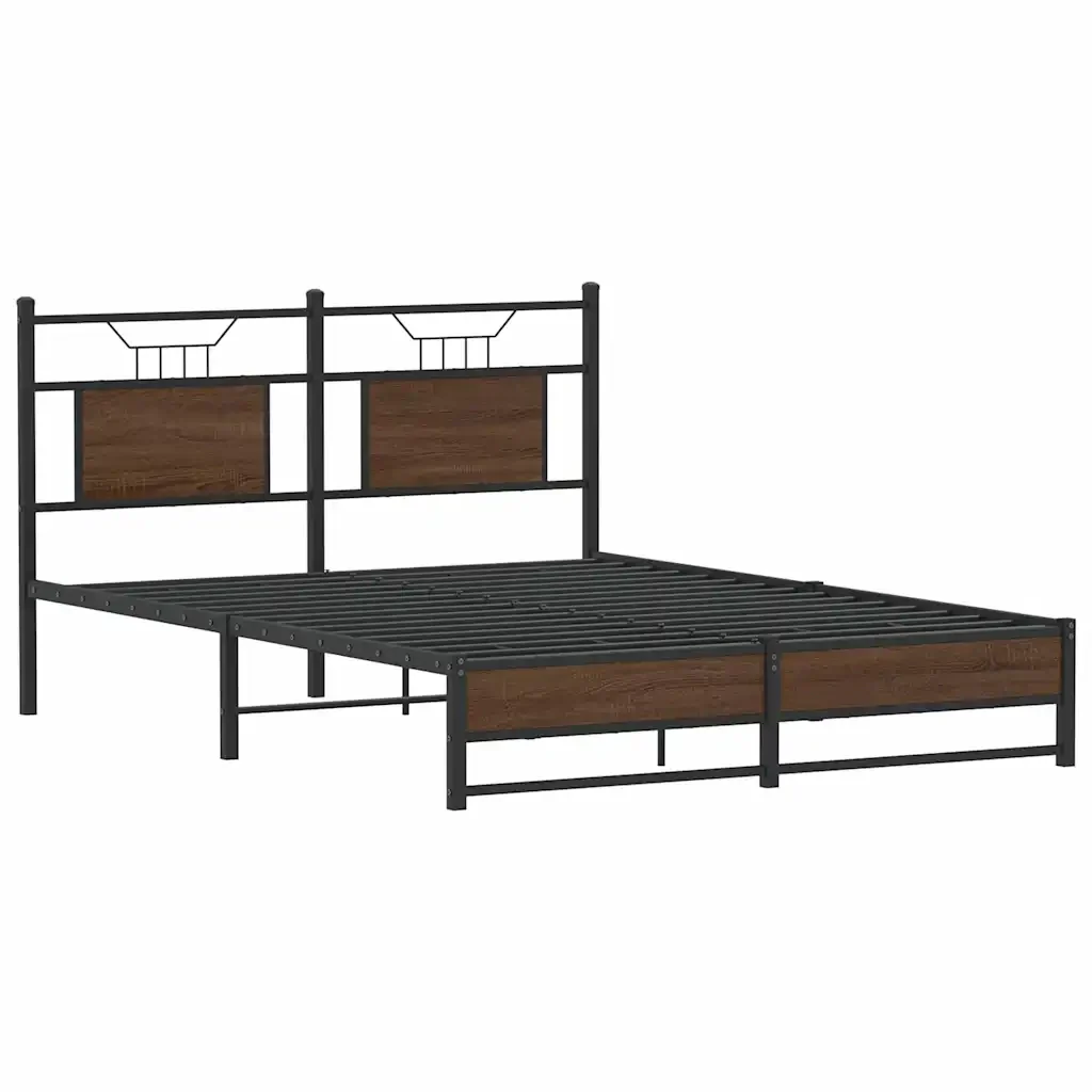 Letto matrimoniale | Letto per adulti | Giroletto senza Materasso Rovere Marrone 140x190 cm Truciolato - Image 3