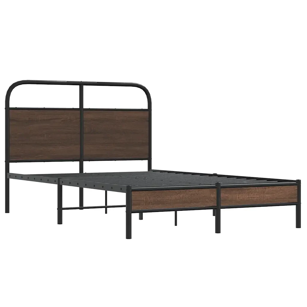 Letto matrimoniale | Letto per adulti | Giroletto senza Materasso Rovere Marrone 140x190 cm Truciolato - Image 3