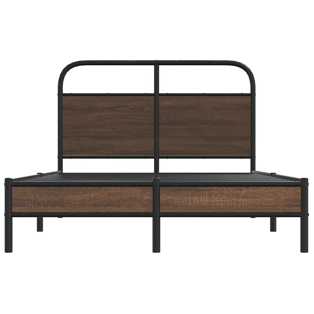Letto matrimoniale | Letto per adulti | Giroletto senza Materasso Rovere Marrone 140x190 cm Truciolato - Image 5