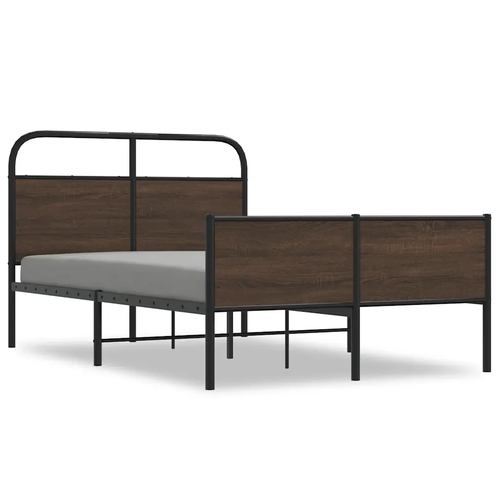 Letto matrimoniale | Letto per adulti | Giroletto senza Materasso Rovere Marrone 140x190 cm Truciolato