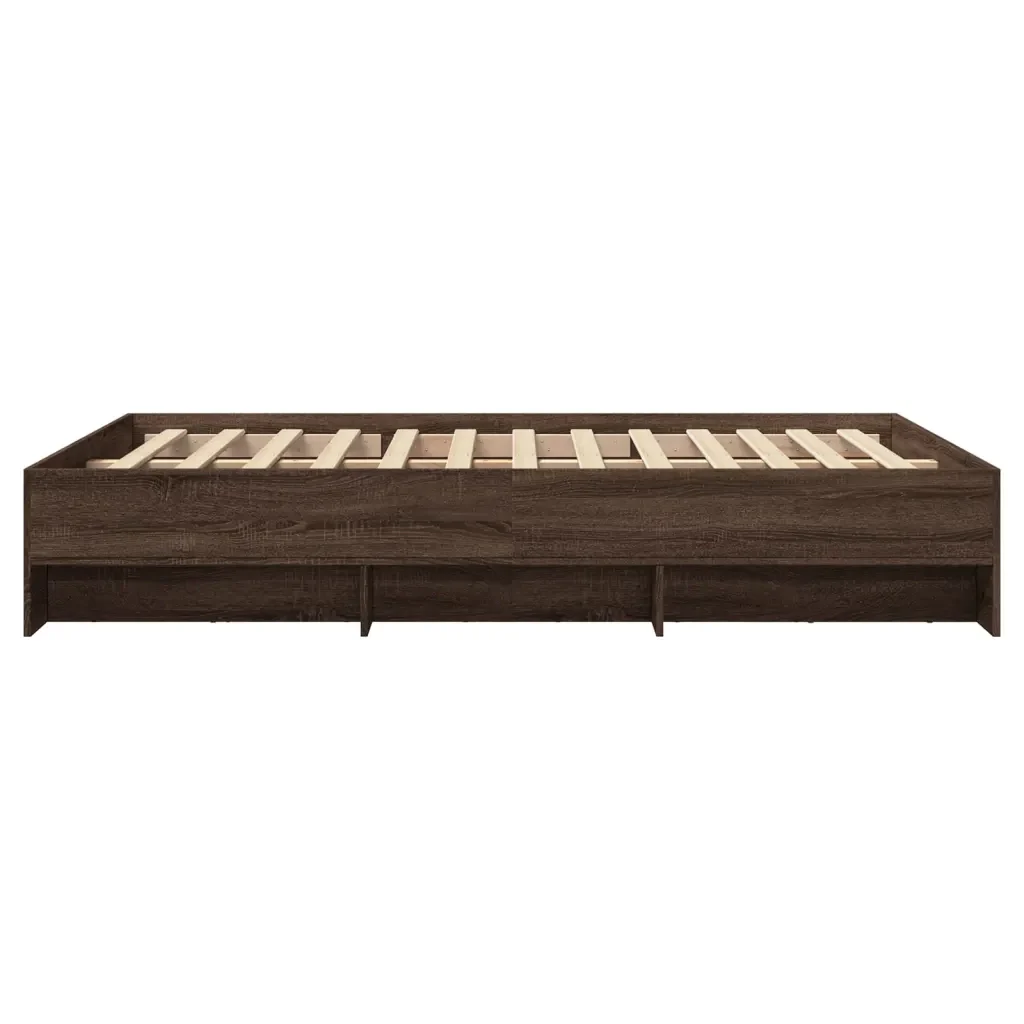 Letto matrimoniale | Letto per adulti | Giroletto senza Materasso Rovere Marrone 140x190 cm Truciolato - Image 6