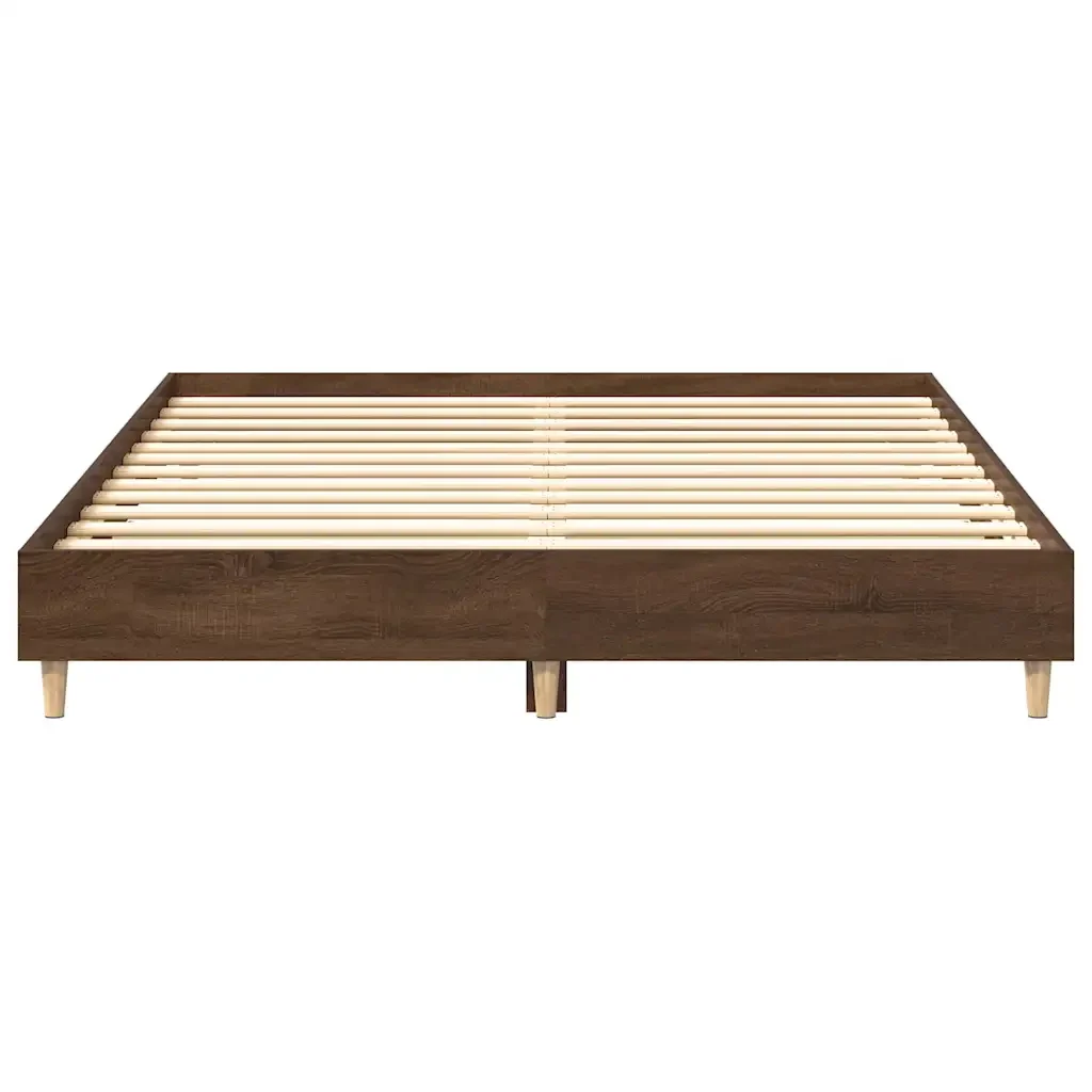 Letto matrimoniale | Letto per adulti | Giroletto senza Materasso Rovere Marrone 140x200 cm Truciolato - Image 5
