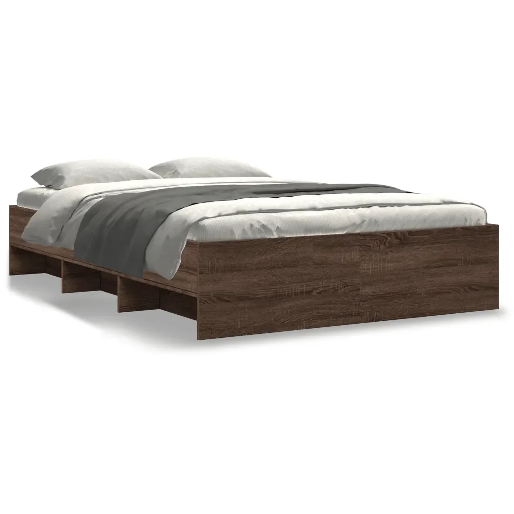 Letto matrimoniale | Letto per adulti | Giroletto senza Materasso Rovere Marrone 140x200 cm Truciolato