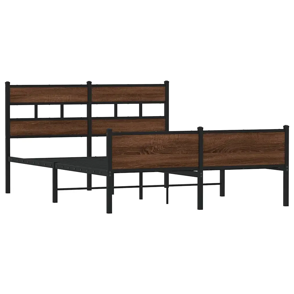 Letto matrimoniale | Letto per adulti | Giroletto senza Materasso Rovere Marrone 140x200 cm Truciolato - Image 3