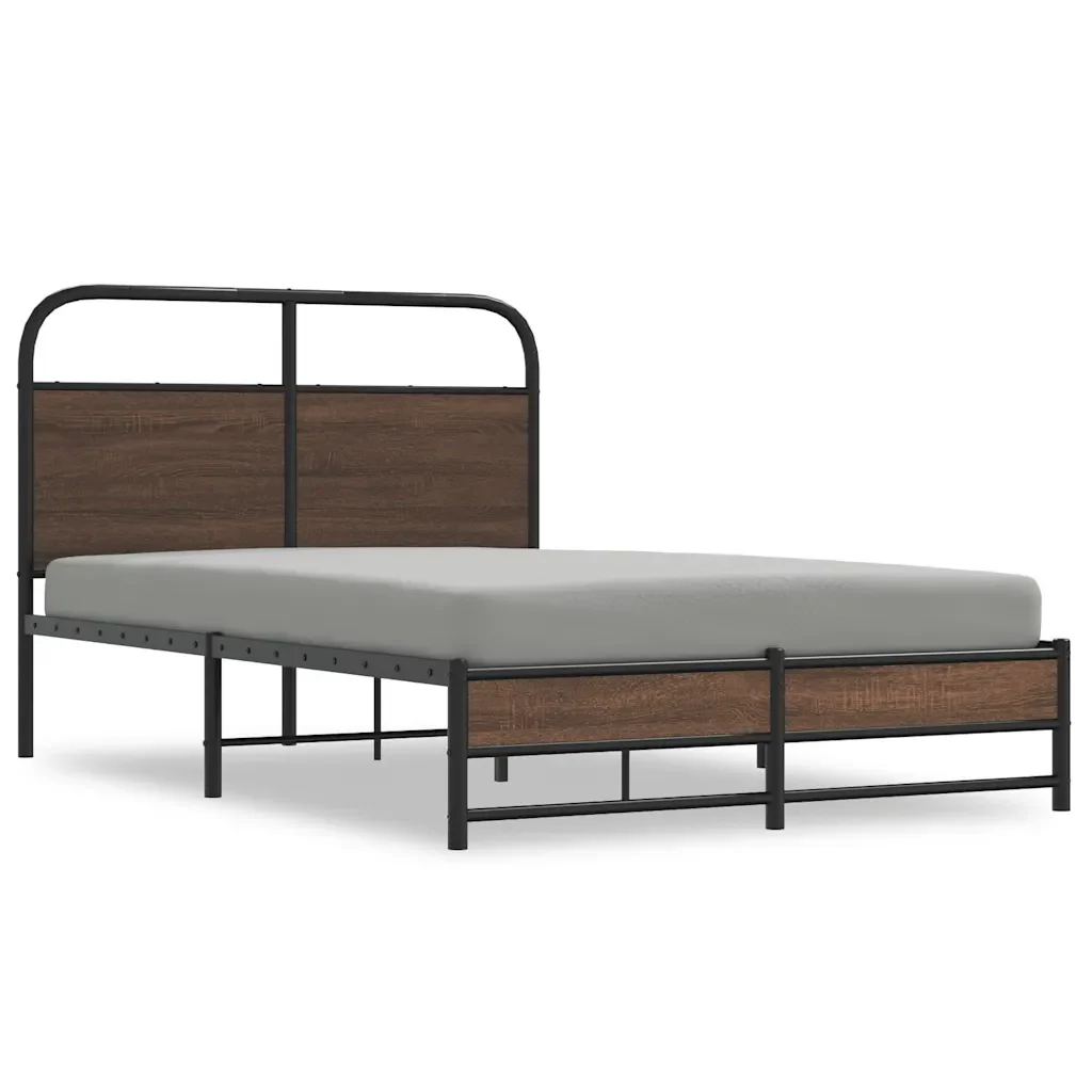 Letto matrimoniale | Letto per adulti | Giroletto senza Materasso Rovere Marrone 140x200 cm Truciolato