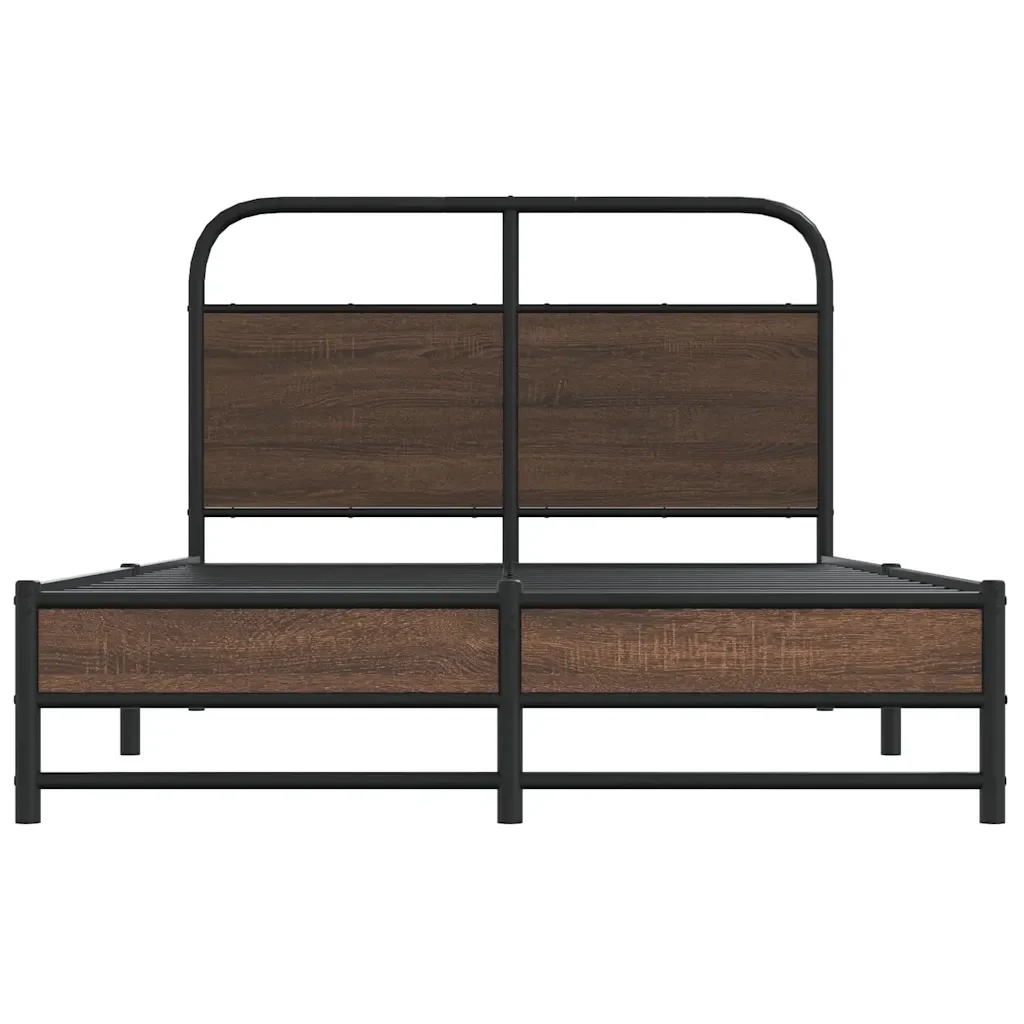 Letto matrimoniale | Letto per adulti | Giroletto senza Materasso Rovere Marrone 140x200 cm Truciolato - Image 5