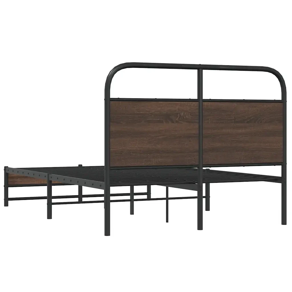 Letto matrimoniale | Letto per adulti | Giroletto senza Materasso Rovere Marrone 140x200 cm Truciolato - Image 7