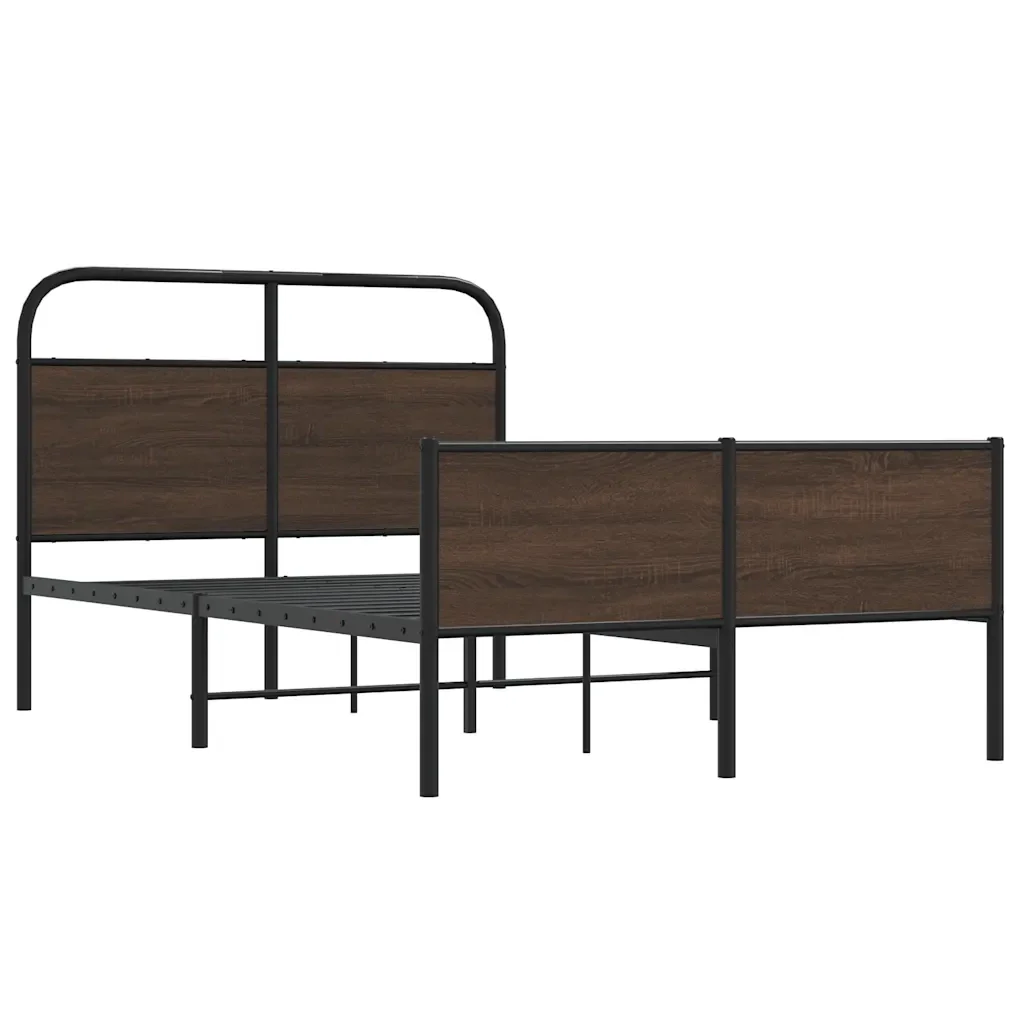 Letto matrimoniale | Letto per adulti | Giroletto senza Materasso Rovere Marrone 140x200 cm Truciolato - Image 4
