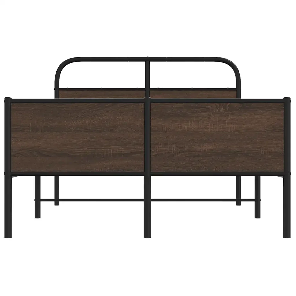 Letto matrimoniale | Letto per adulti | Giroletto senza Materasso Rovere Marrone 140x200 cm Truciolato - Image 5