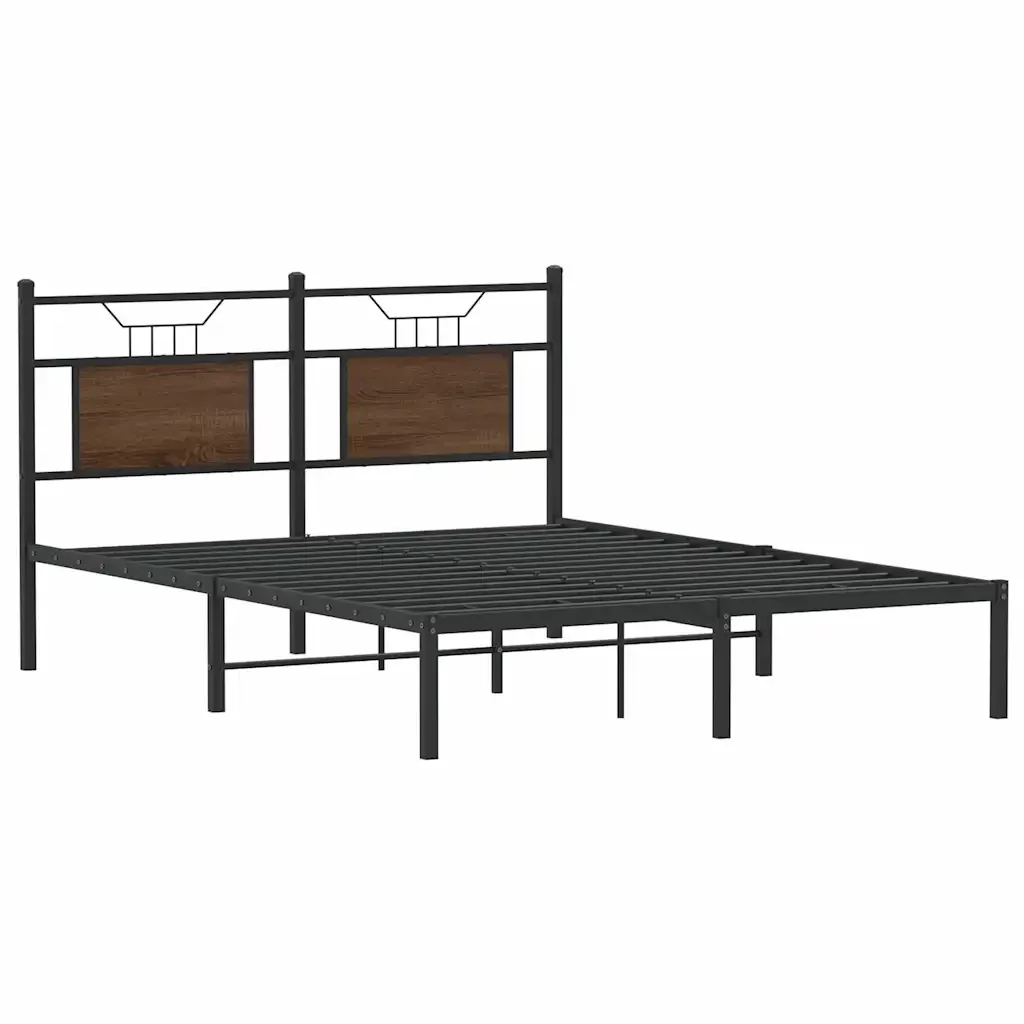 Letto matrimoniale | Letto per adulti | Giroletto senza Materasso Rovere Marrone 140x200 cm Truciolato - Image 3