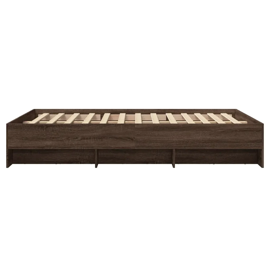 Letto matrimoniale | Letto per adulti | Giroletto senza Materasso Rovere Marrone 140x200 cm Truciolato - Image 6