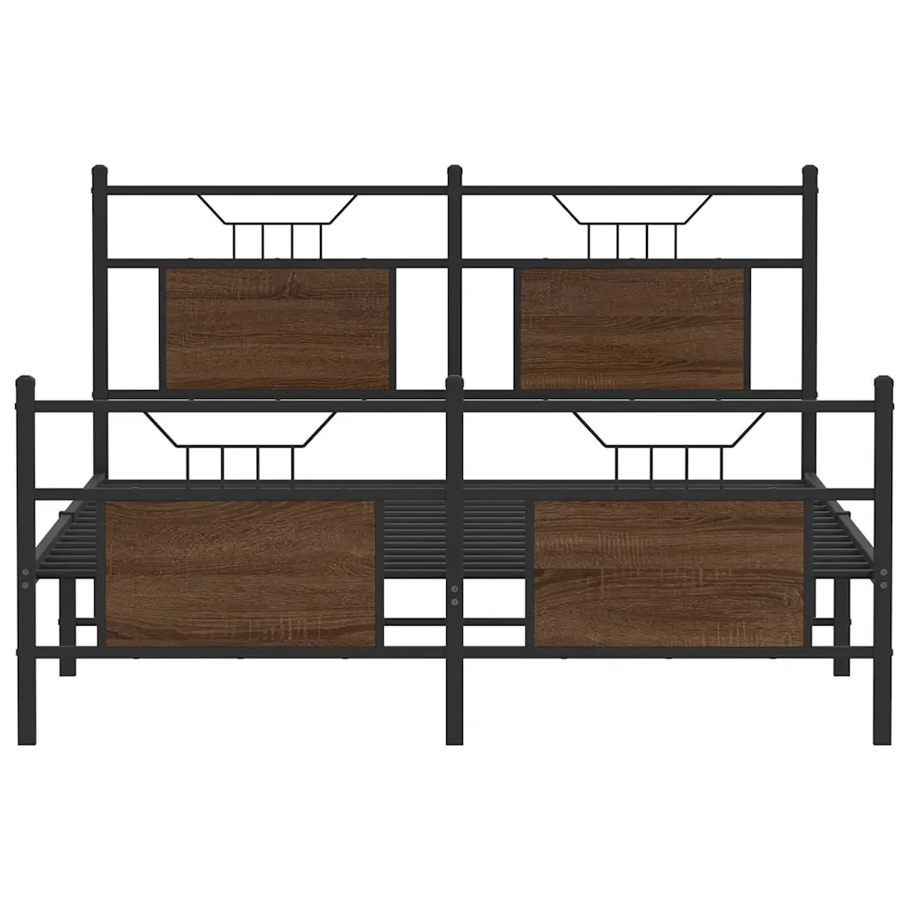 Letto matrimoniale | Letto per adulti | Giroletto senza Materasso Rovere Marrone 140x200 cm Truciolato - Image 6