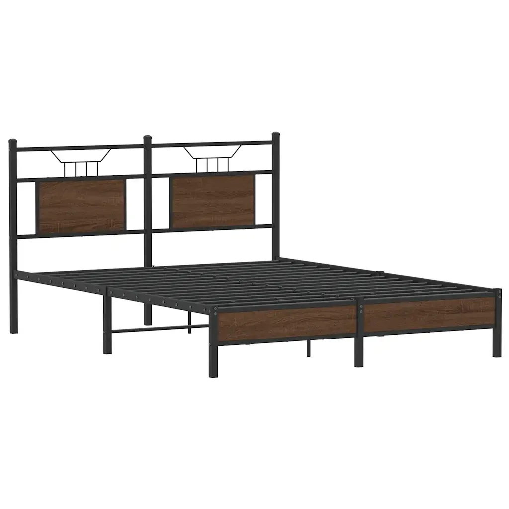 Letto matrimoniale | Letto per adulti | Giroletto senza Materasso Rovere Marrone 140x200 cm Truciolato - Image 4
