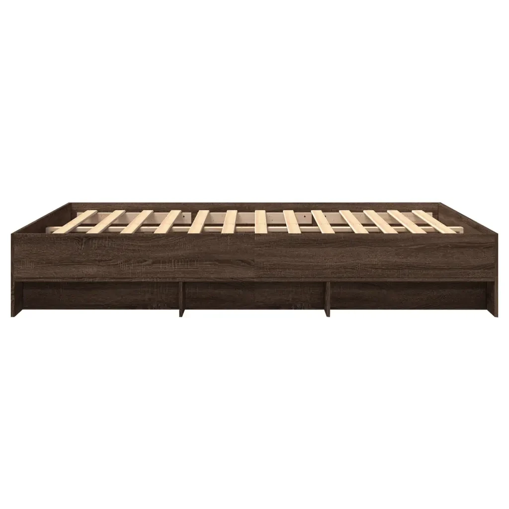 Letto matrimoniale | Letto per adulti | Giroletto senza Materasso Rovere Marrone 150x200 cm Truciolato - Image 6