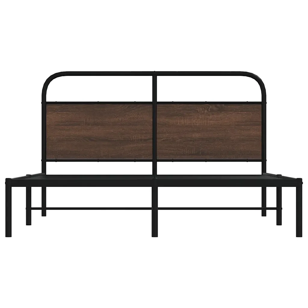 Letto matrimoniale | Letto per adulti | Giroletto senza Materasso Rovere Marrone 150x200 cm Truciolato - Image 5