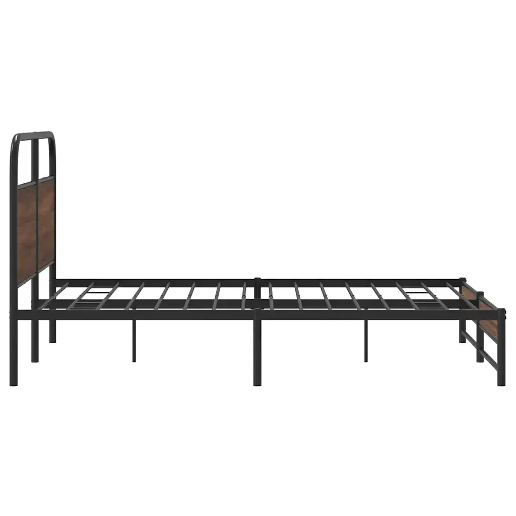 Letto matrimoniale | Letto per adulti | Giroletto senza Materasso Rovere Marrone 150x200 cm Truciolato - Image 6