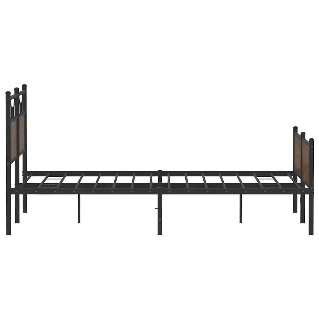 Letto matrimoniale | Letto per adulti | Giroletto senza Materasso Rovere Marrone 150x200 cm Truciolato - Image 7