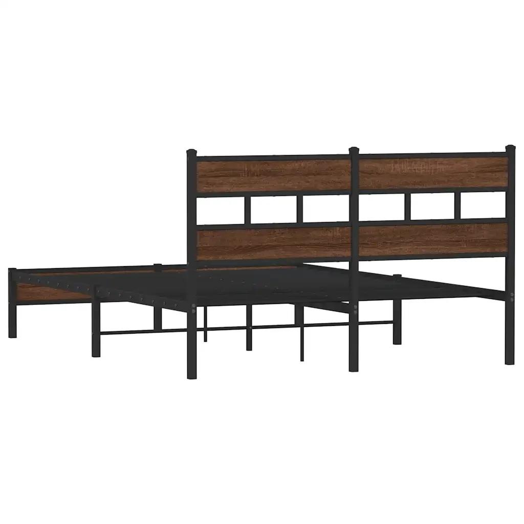 Letto matrimoniale | Letto per adulti | Giroletto senza Materasso Rovere Marrone 160x200 cm Truciolato - Image 6