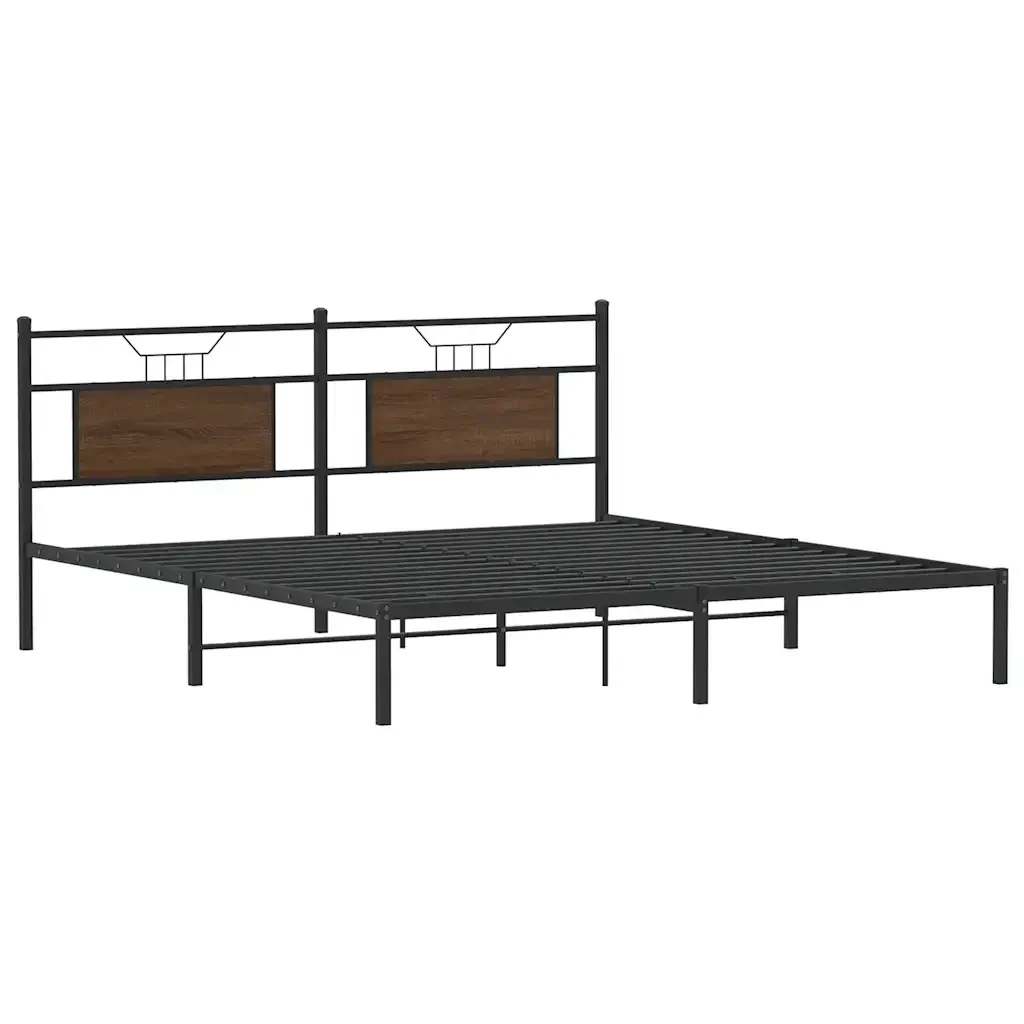 Letto matrimoniale | Letto per adulti | Giroletto senza Materasso Rovere Marrone 183x203 cm Truciolato - Image 3